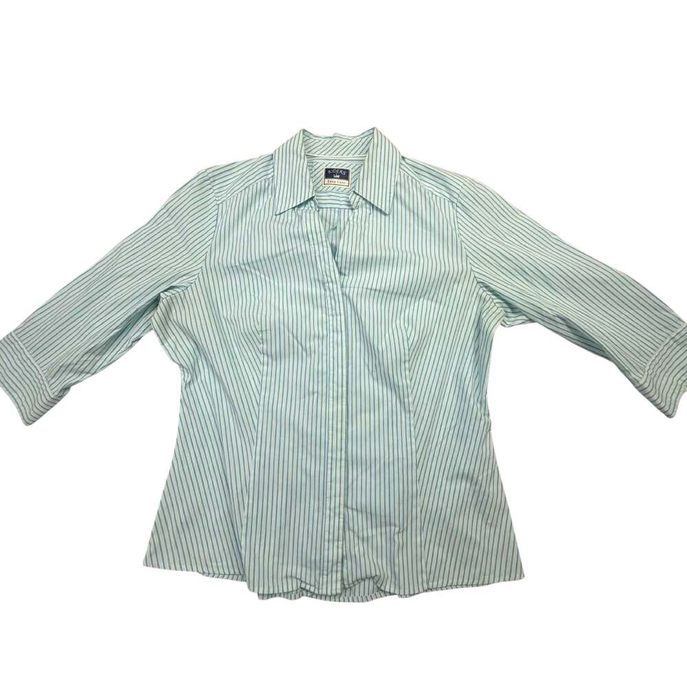 Riders by Lee Easy Care Women's Striped 3/4 Sleeve Button-Down Shirt